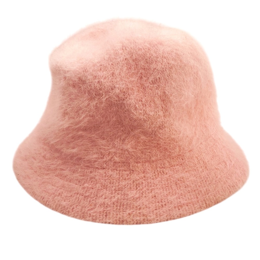 D&Y Women Angora Blend Fuzzy Bucket Bell Hat Y2K Coquette Pink One Size